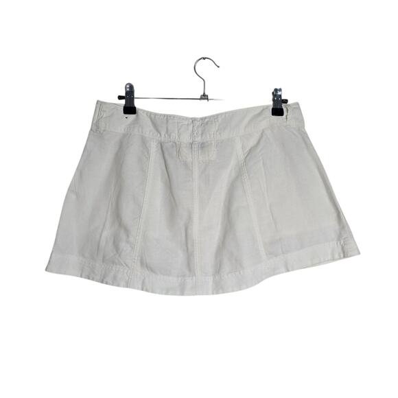 Abercrombie & Fitch Y2K White Cotton Mini Skirt Size 2 Pockets Low Rise - Picture 2 of 5